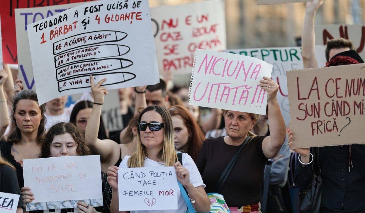 Protest în Piața Victoriei împotriva violenței de gen, după ce 26 de femei au fost ucise de partenerii lor în 2025