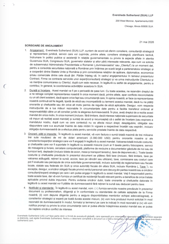 Contractul de consultanță încheiat între Administrația Dan și firma de lobby din SUA a fost clasificat. Românii nu vor putea afla ce livrabile va primi Nicușor Dan