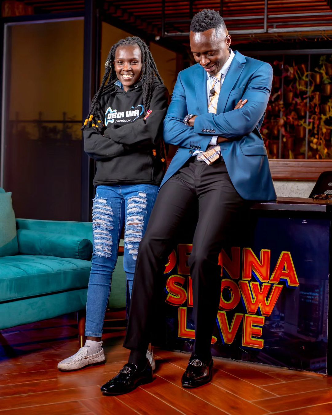 Content creator Dem Wa Facebook with media personality Oga Obinna