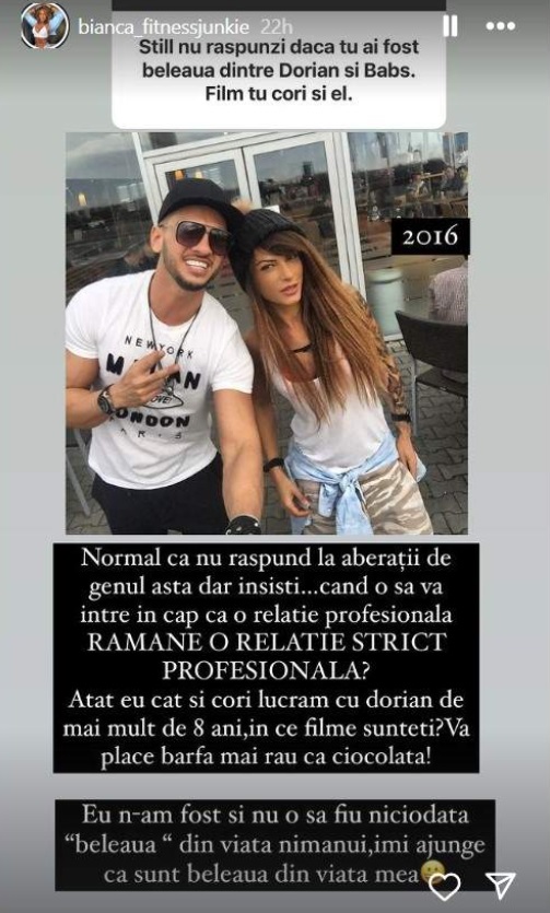 Reacția dansatoarei lui Dorian Popa după ce s-a speculat că ea l-a despărțit pe artist de Claudia Iosif: „Rămâne o relație strict profesională”