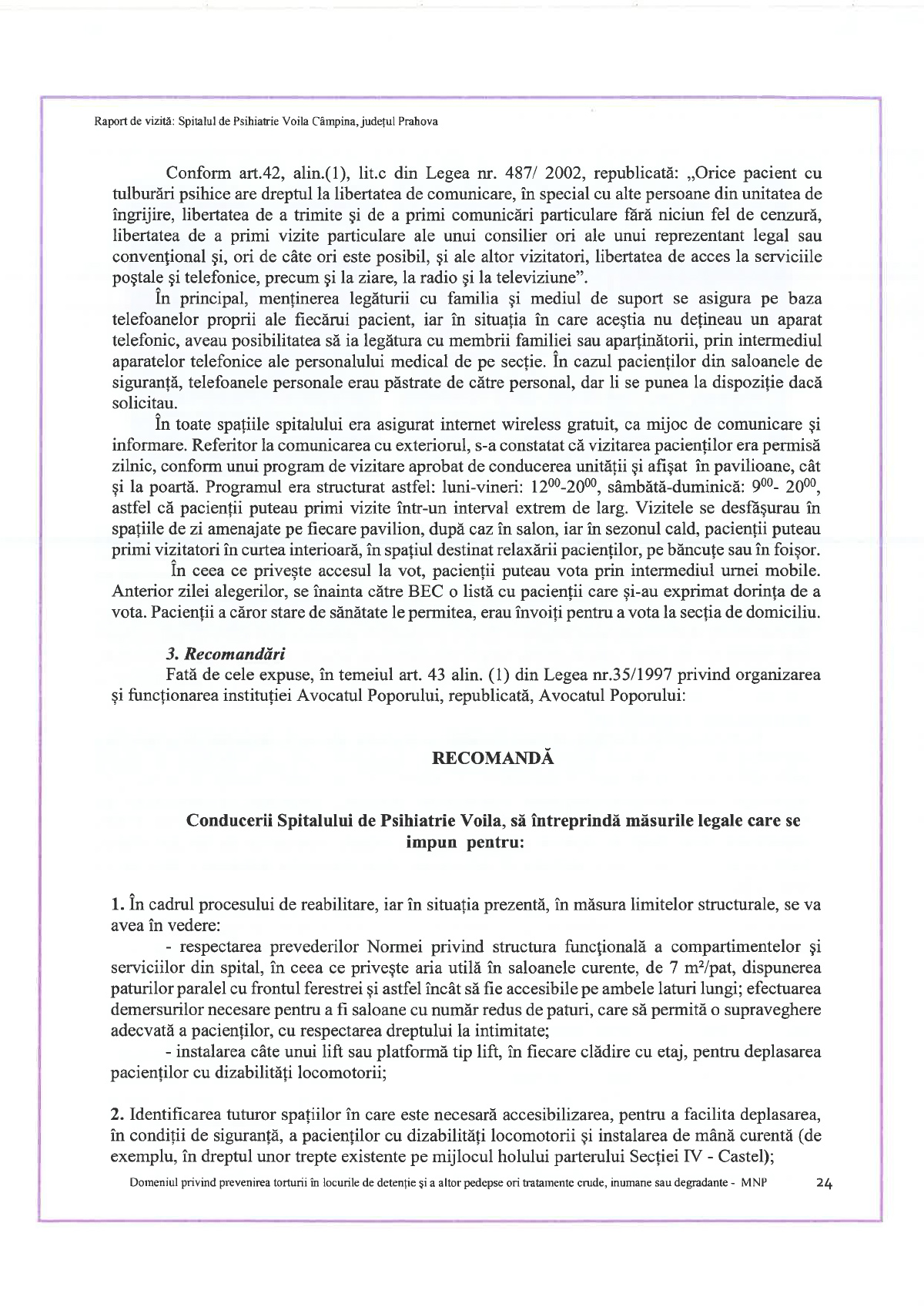 Raport al Avocatului Poporului despre Spitalul de Psihiatrie Voila: Pacienți legați cu orele, saloane folosite ca și celule de detenție, tragedia de la „Supraveghere” 