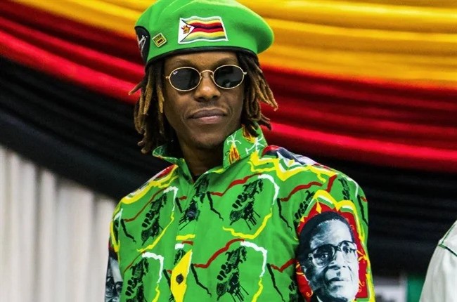 Robert Mugabe Jr, son of Zimbabwe’s late president, leaves court after being charged with cannabis possession.