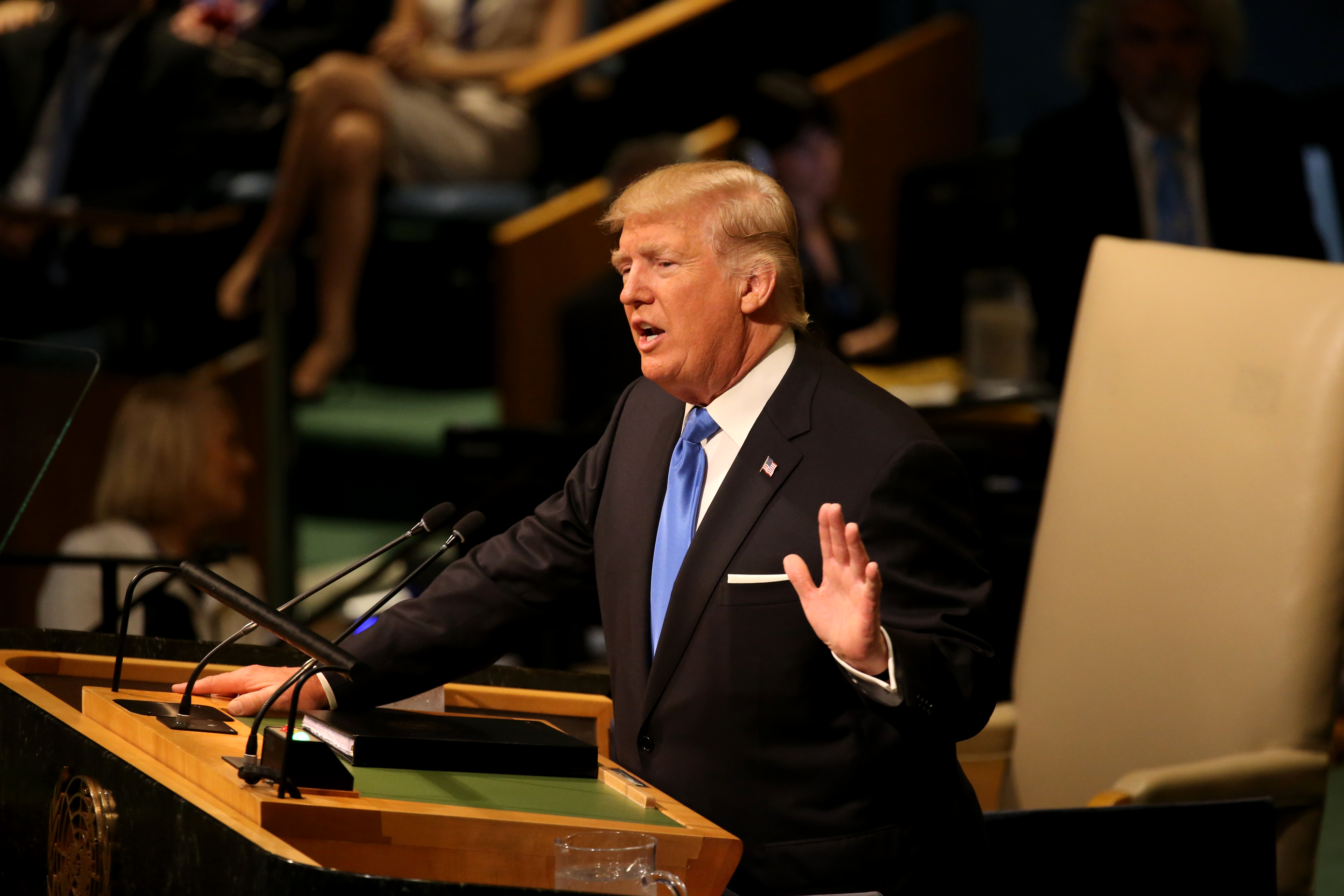 VIDEO| Trump amenință că va ”distruge complet” Coreea de Nord și îl numește pe Kim Jon-un ”om-rachetă sinucigaș”