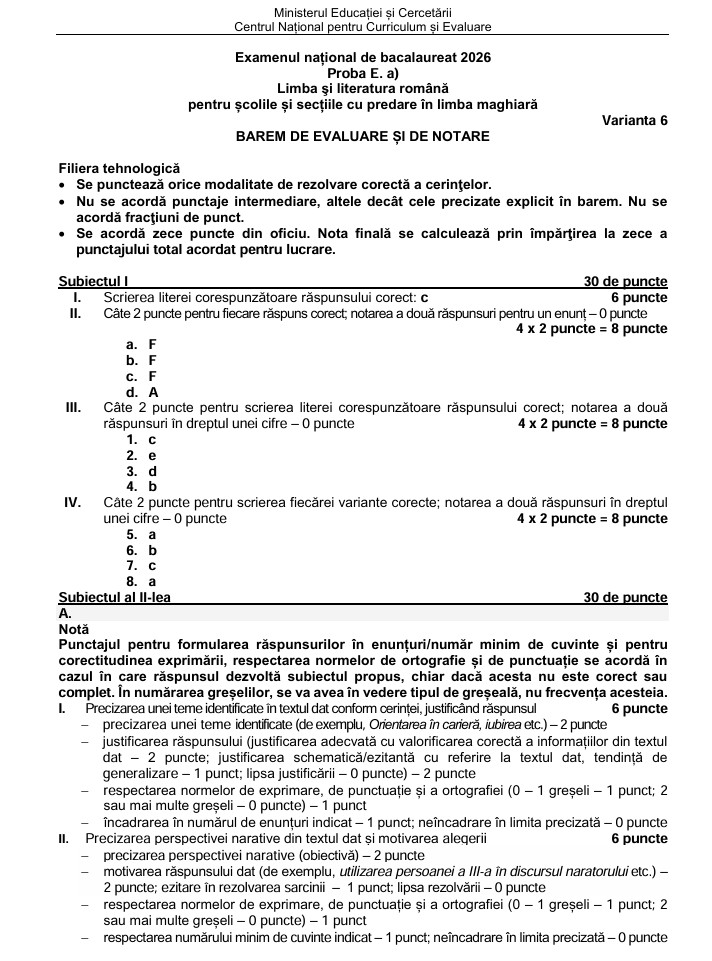 Subiecte Română la BAC 2026 - Bacovia și Arghezi, principalele subiecte de rezolvat. Cum se punctează fiecare cerință