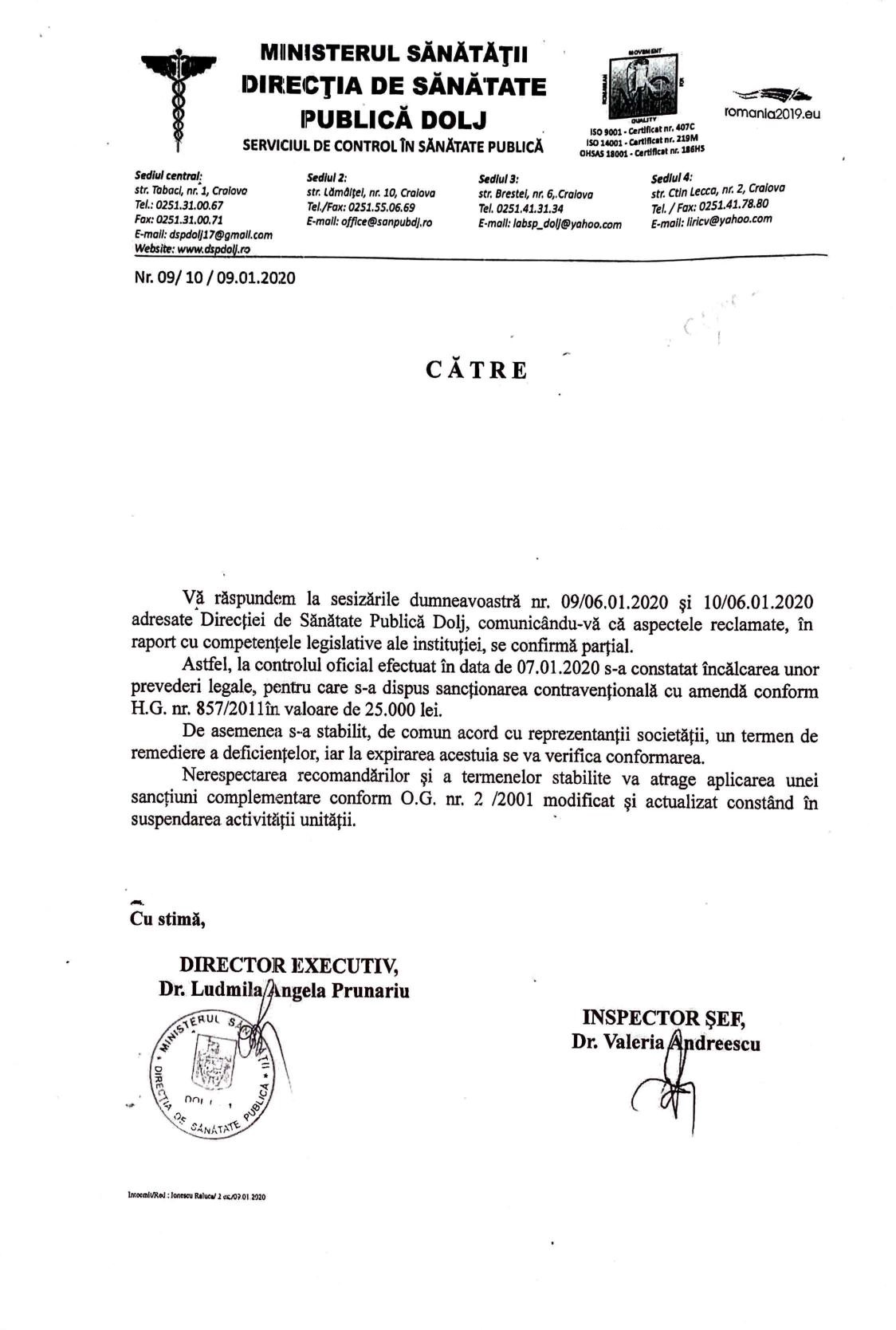 O multinațională livrează mâncare Spitalului din Craiova fără autorizație sanitar-veterinară!