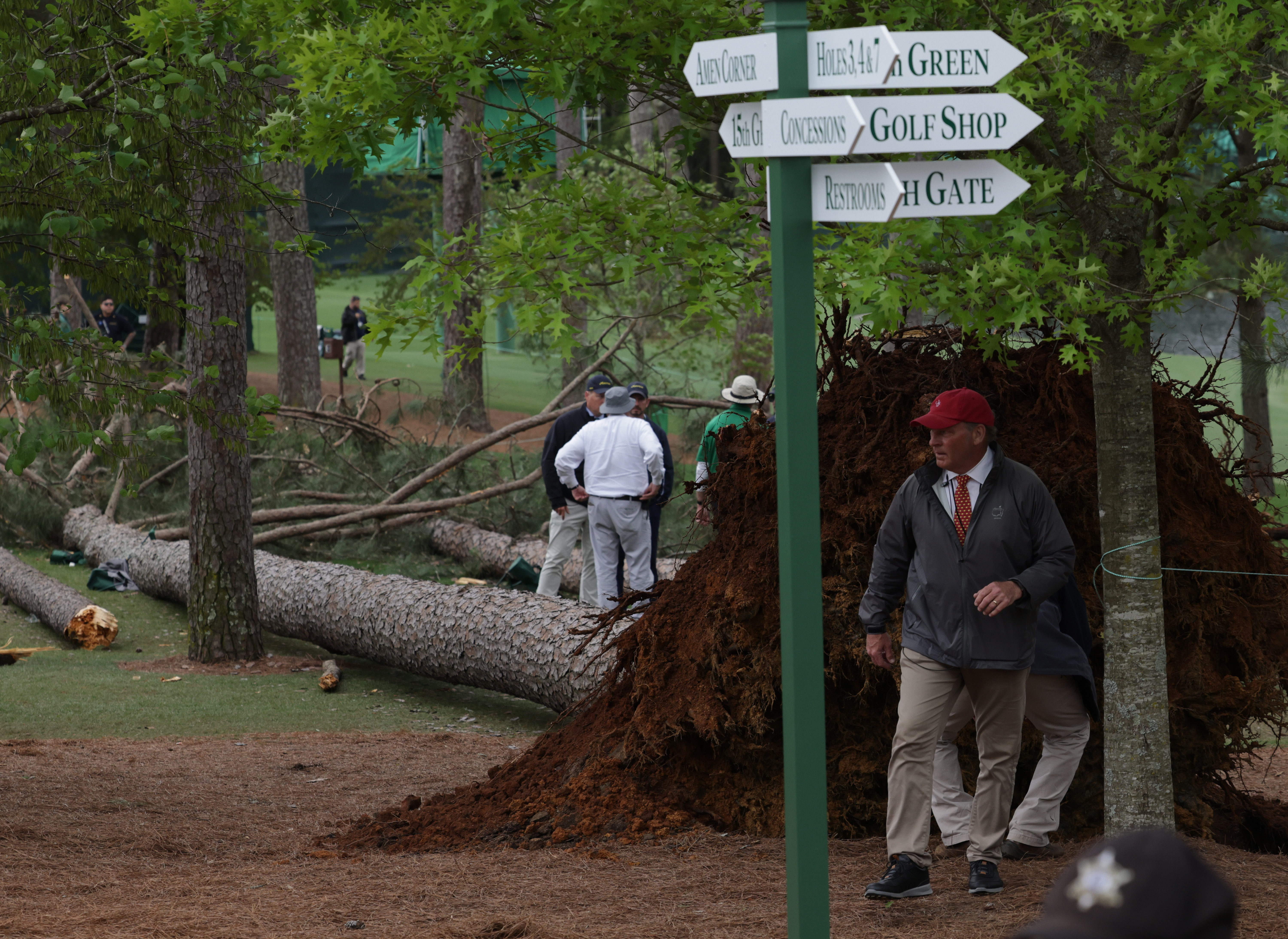 Trei copaci masivi s-au prăbușit peste locul unde stăteau spectatorii, la un turneu de golf din SUA