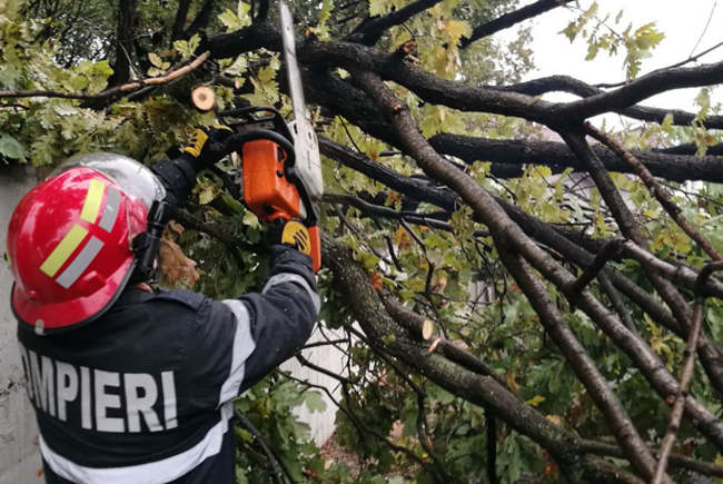 Pagube în mai multe județe din țară, în urma vijeliilor: zeci de copaci căzuți, mașini avariate și acoperișuri luate de vânt