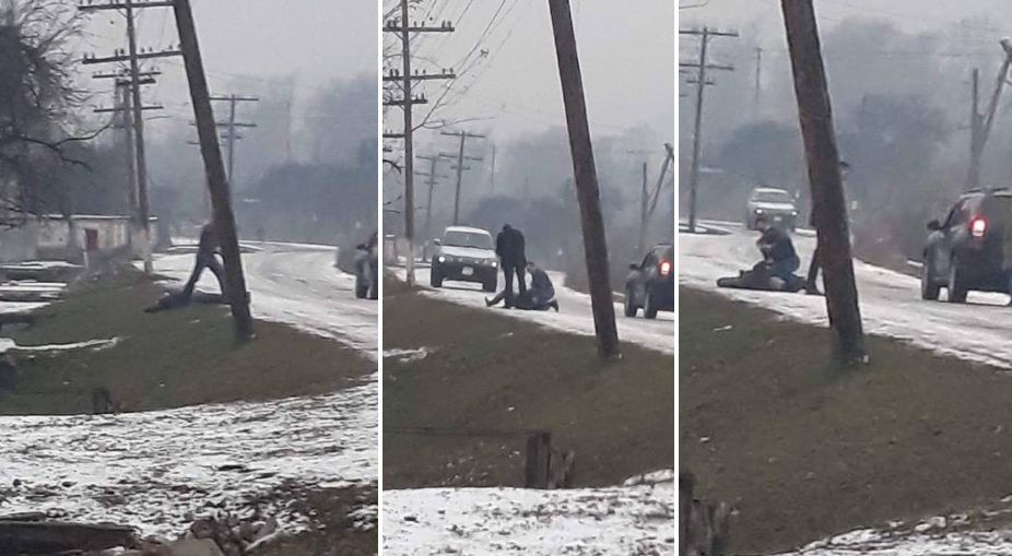 IMAGINI SCANDALOASE - Bărbat lovit de mașina Poliției de Frontieră și târât în șanț de polițiști! Instituția are altă variantă