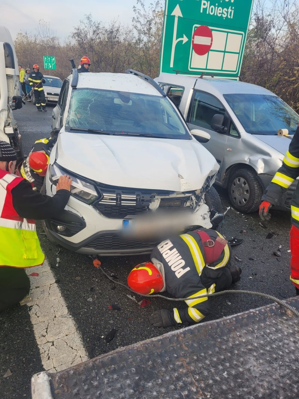 Accident cu 11 mașini pe autostrada A3, lângă Ploiești. Traficul continuă să fie blocat