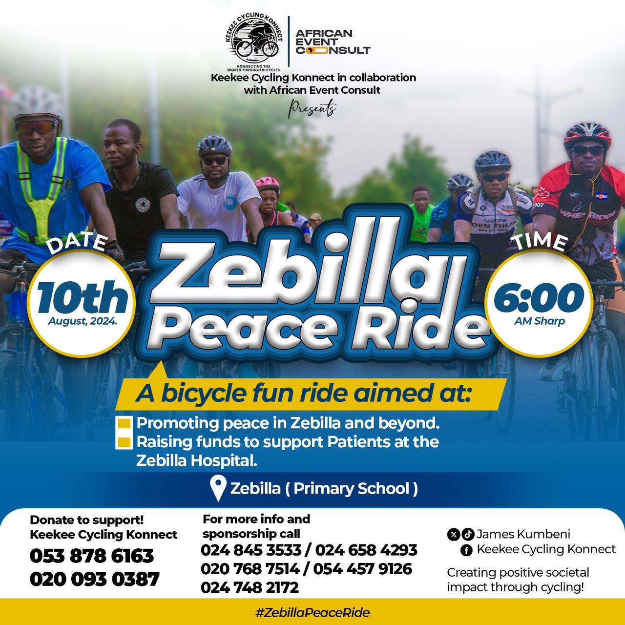 Cyclists to ride to promote peace in Zebilla on August 10
