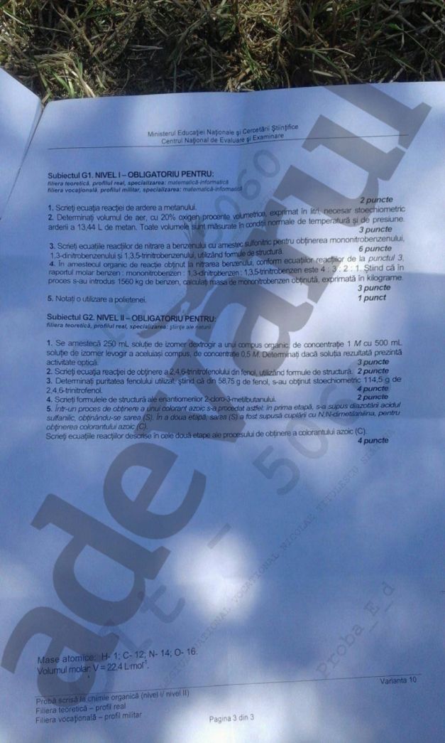 BACALAUREAT 2016. SUBIECTE ȘI BAREM EDU.RO. Ce subiecte au avut de rezolvat elevii