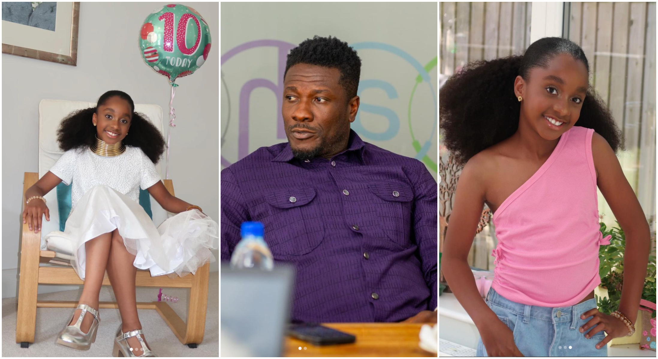 Asamoah Gyan celebrates daughter’s 10th birthday, says daddy loves you so much