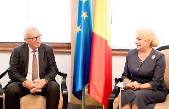 VIDEO / Întâlnire "mută" între Jean Claude Juncker și Viorica Dăncilă. Guvernul a publicat imagini fără sonor