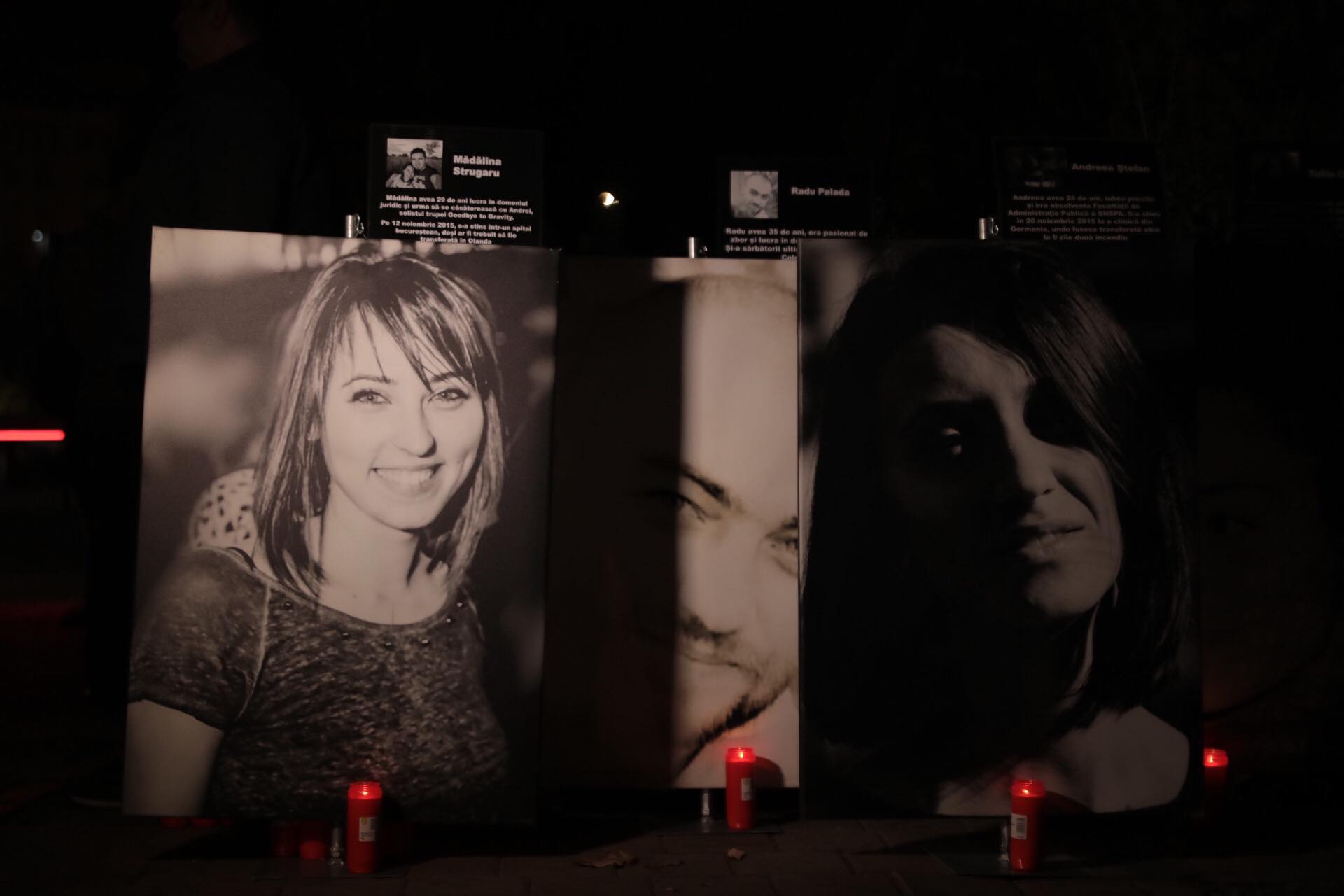 Marș în memoria victimelor de la Colectiv. Fotografiile tinerilor care au murit au fost așezate în fața Parchetului