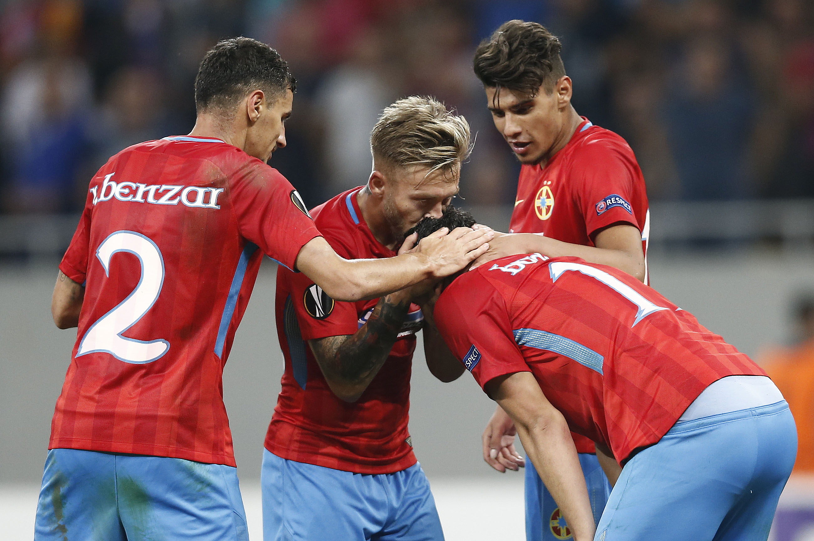 Liga Europa, FCSB - Viktoria Plzen 3-0. Seară glorioasă. Se ridică steaua lui Dică. Dublă de efect pentru Budescu. Trupa lui Becali, liderul Grupei G