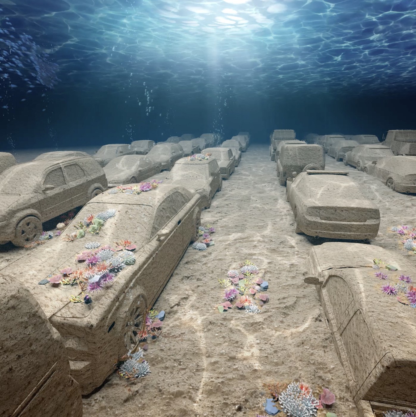 Motivul pentru care zeci de mașini din beton vor fi „parcate” pe fundul oceanului, lângă Miami