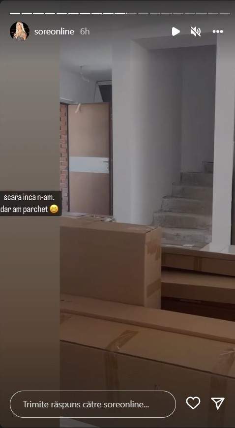 Sore se mută în casă nouă, după despărțirea de tatăl fetiței: „Scară încă n-am, dar am parchet”