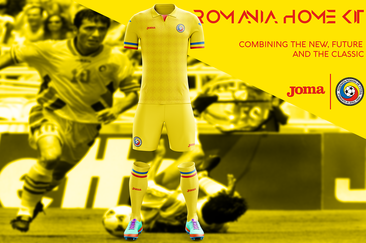 Un designer din Vaslui a propus Federației Române de Fotbal noi modele de echipament pentru echipa națională | GALERIE FOTO