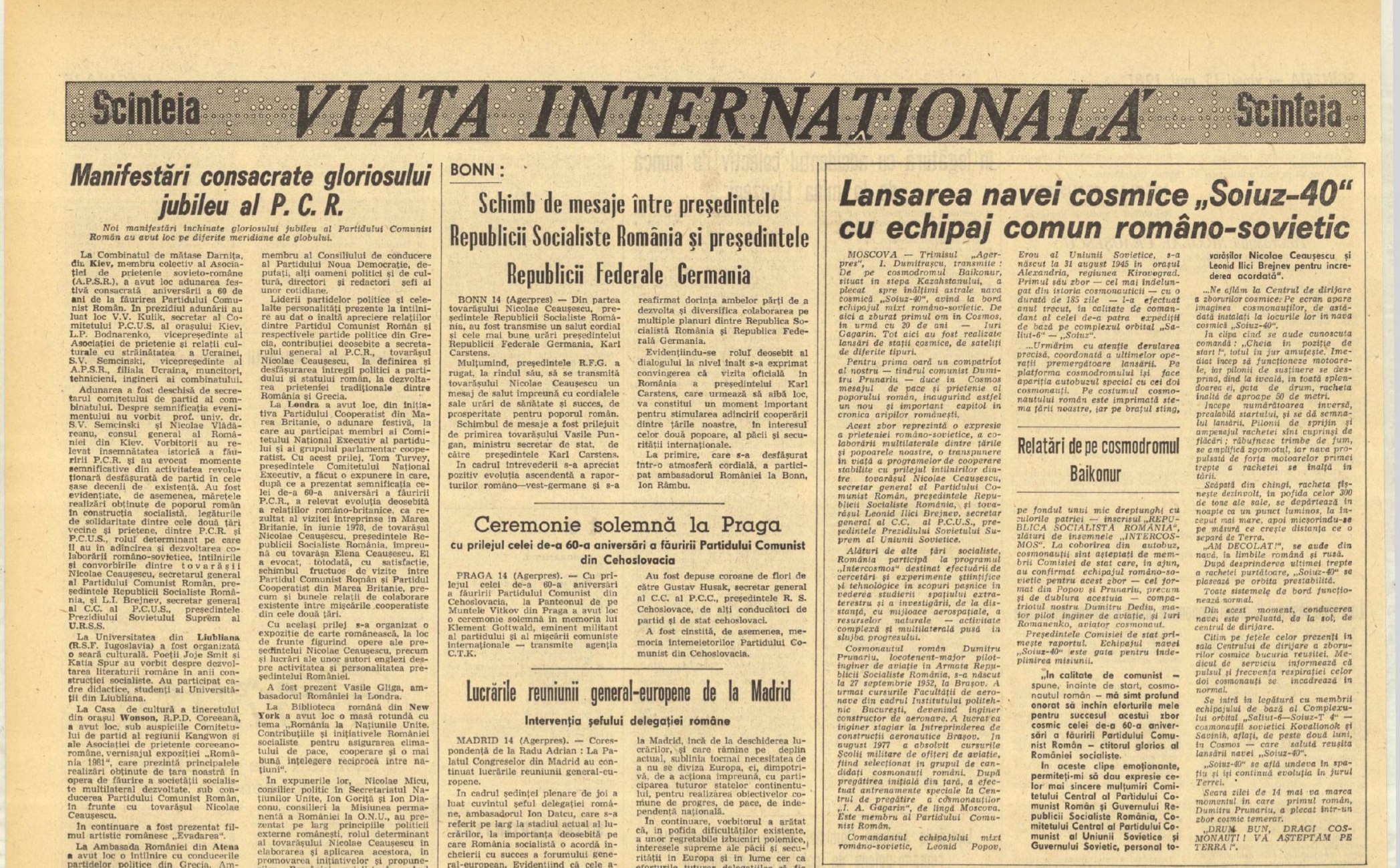 Primul român în spaţiul cosmic, Dumitru Prunariu, împlineşte 70 de ani. Ce scria presa comunistă în 1981 despre misiunea spațială