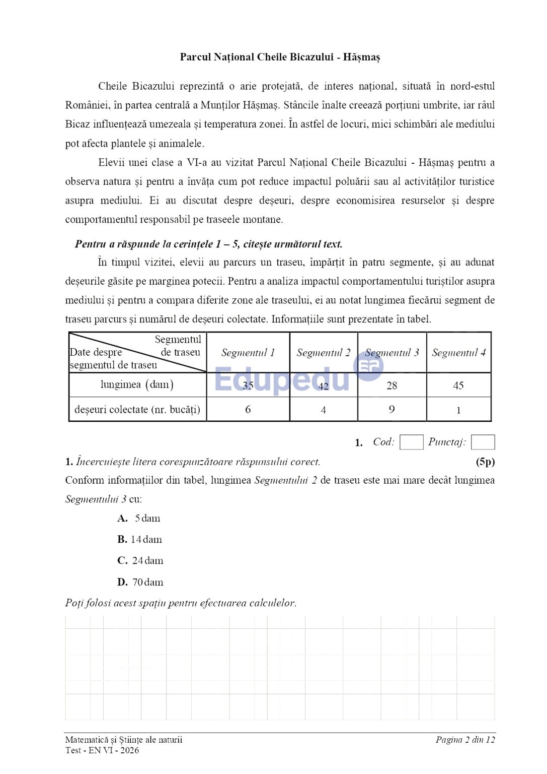 Subiecte Evaluare Națională 2026 clasa a VI-a: Ce au avut de rezolvat elevii la Matematică și Științele naturii
