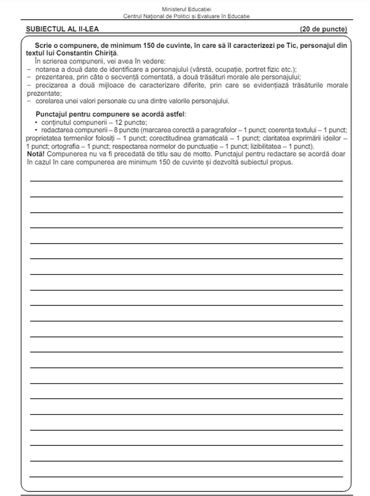 Subiectele la Română la Evaluarea Națională 2025. Ce a picat la prima probă a examenelor pentru clasa a 8-a