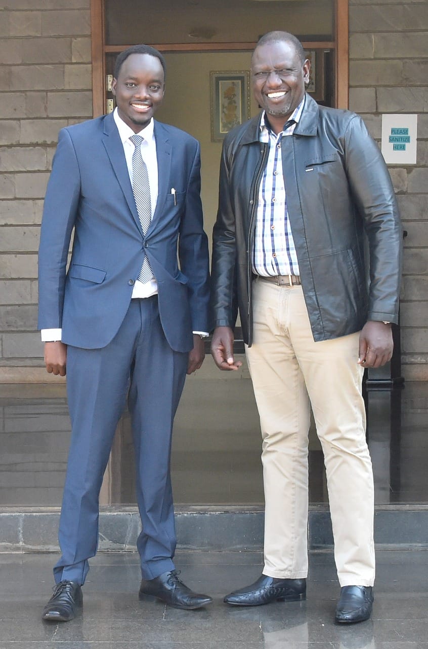 Kevin Kachapin with President William Ruto