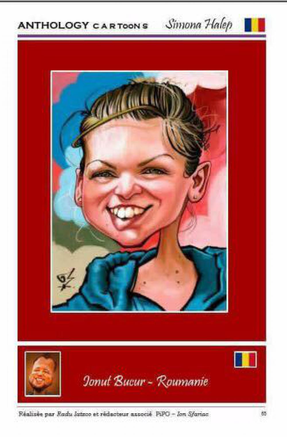 Expoziție de caricaturi ale Simonei Halep. Numărul 1 WTA, în viziunea artiștilor din toată lumea / GALERIE FOTO
