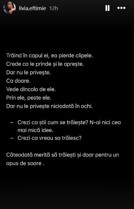 Mesajul transmis de Livia la un an de la divorțul de Cătălin Bordea. „Câteodată îți vine să mori. Doar pentru că nu ești niciodată de ajuns”