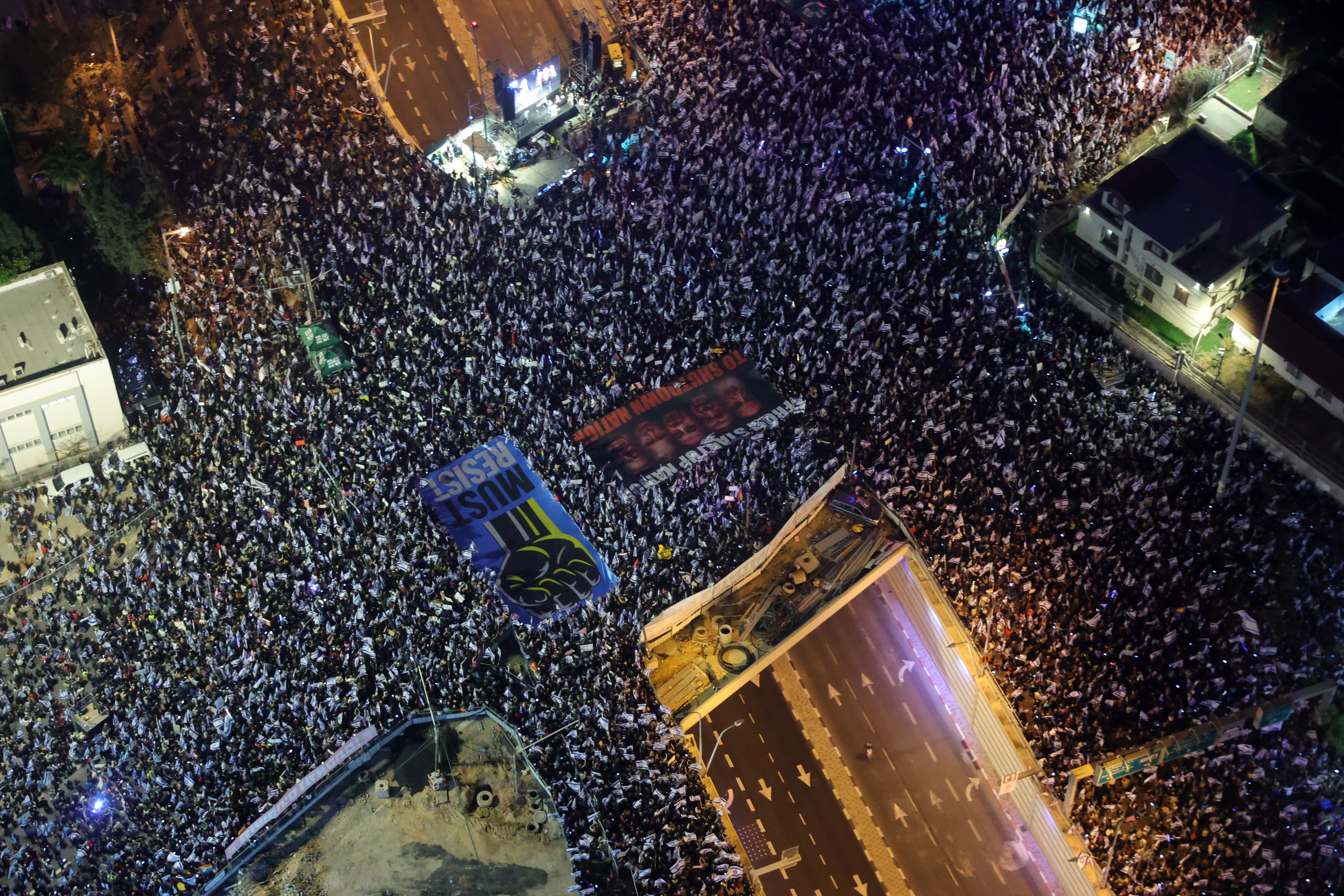 Protest uriaș la Tel Aviv față de reforma judiciară a lui Netanyahu. Mii de oameni, în stradă pentru a noua săptămână