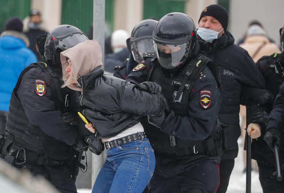 Mii de arestări în Rusia, în al doilea weekend cu proteste masive față de reținerea lui Alexei Navalnîi