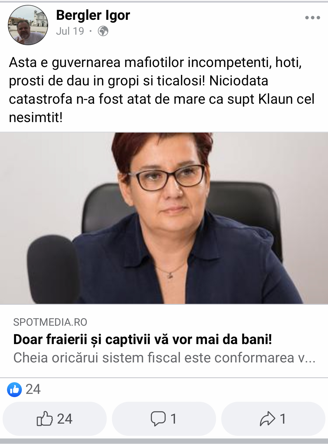 MAE a blocat propunerea scriitorului Igor Bergler la ICR Veneția. Postările de pe Facebook, inclusiv despre Iohannis, unul dintre motive. „Ăsta e motiv de blocat?”