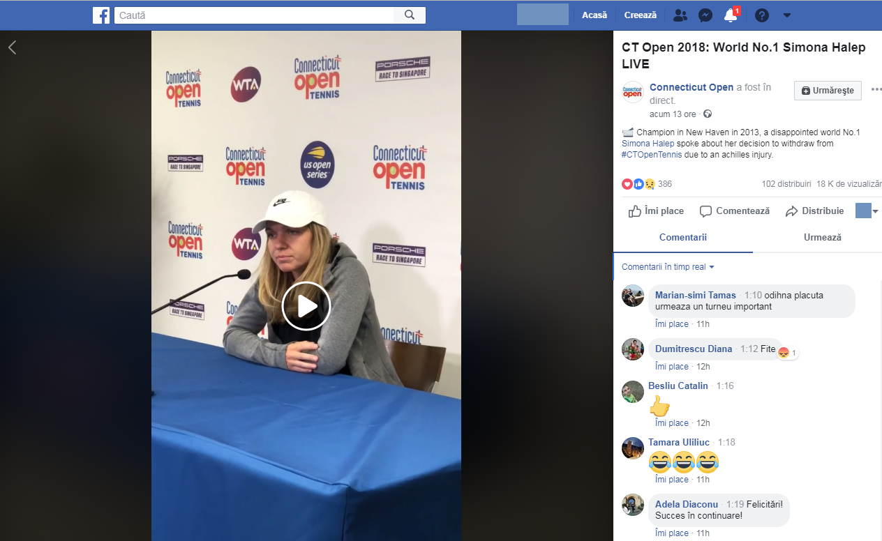 Reacțiile fanilor după ce Simona Halep s-a retras de la New Haven. Unii o susțin: ”O decizie înțeleaptă”. Alții o critică: ”O fițoasă” | VIDEO