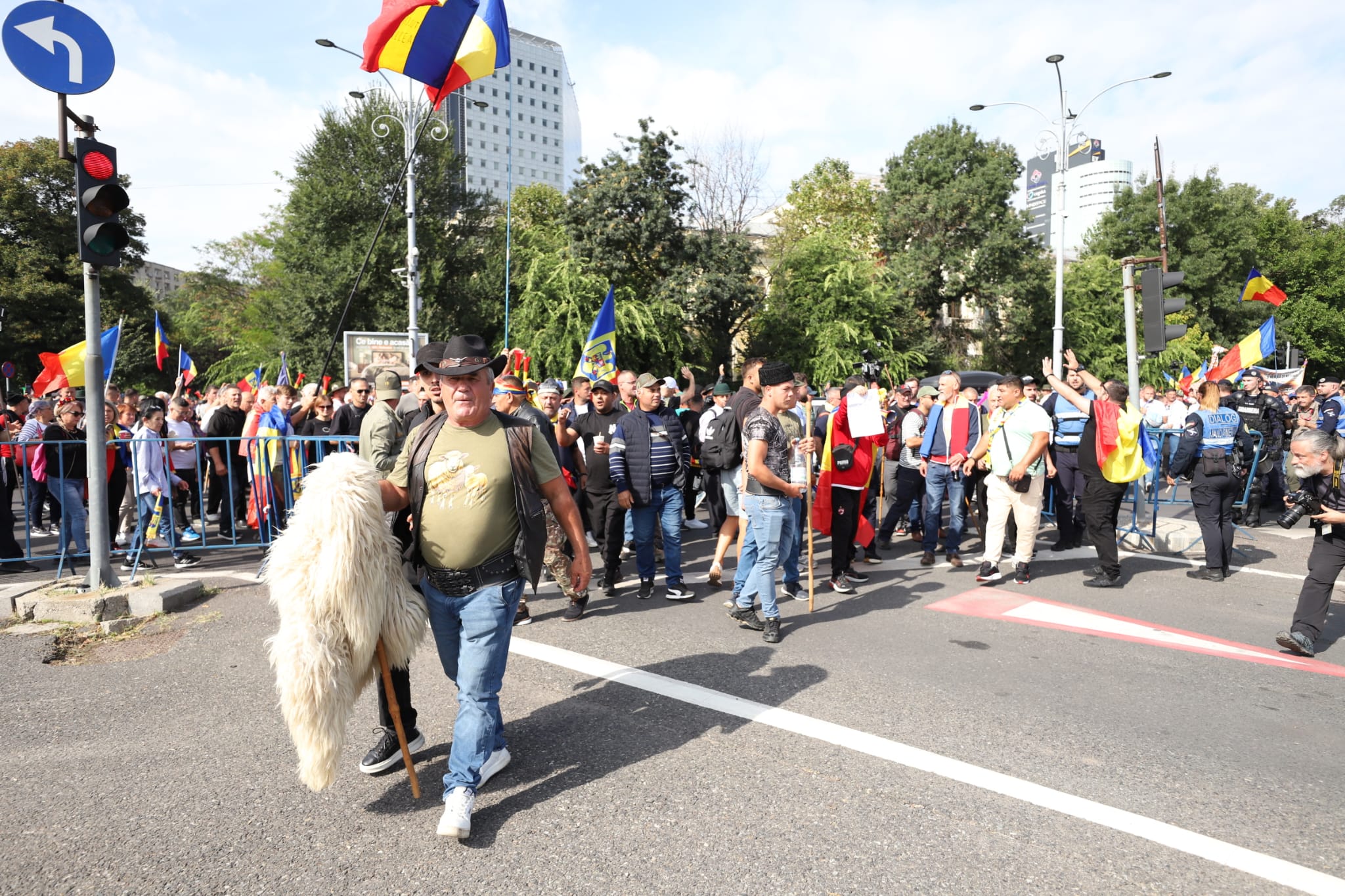 Protestul fermierilor în Piața Victoriei