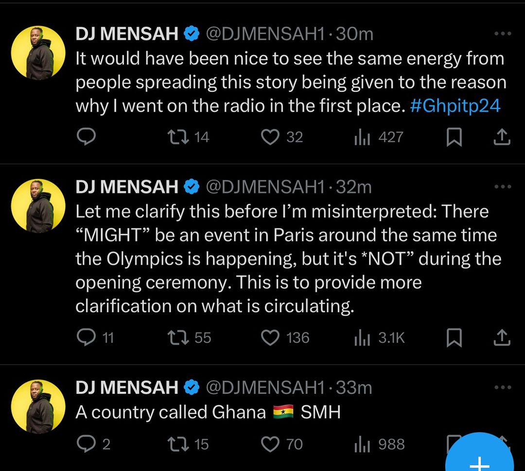 DJ Mensah clears air on Sarkodie\'s alleged booking for Olympics performance