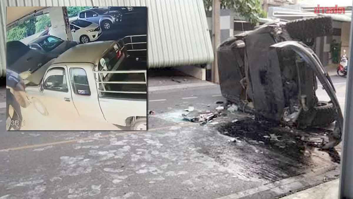 Momentul în care o mașină cade de la etajul 4 al parcării unui spital din Bangkok. Cum s-a produs accidentul | VIDEO