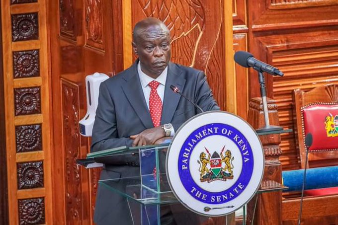 Impeached Deputy President Rigathi Gachagua during his impeachment trial hearing at the Senate