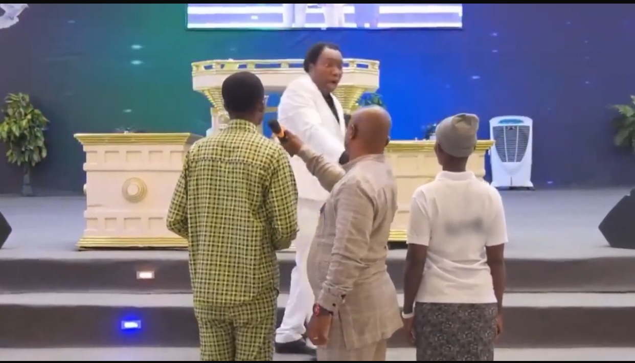 Drama in church as food vendor confesses to snatching banker from wife