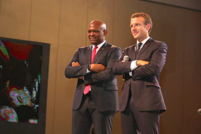 Nigerian entrepreneur, Tony Elumelu and France President, Emmanuel Macron