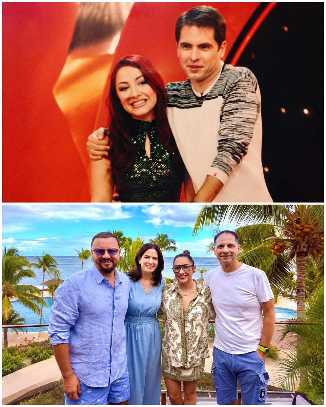 Imagine de colecție cu Dan Negru și soția lui, alături de familia Măruță, în Mauritius. „Prima fotografie cu Andra am făcut-o acum vreo 25 de ani”