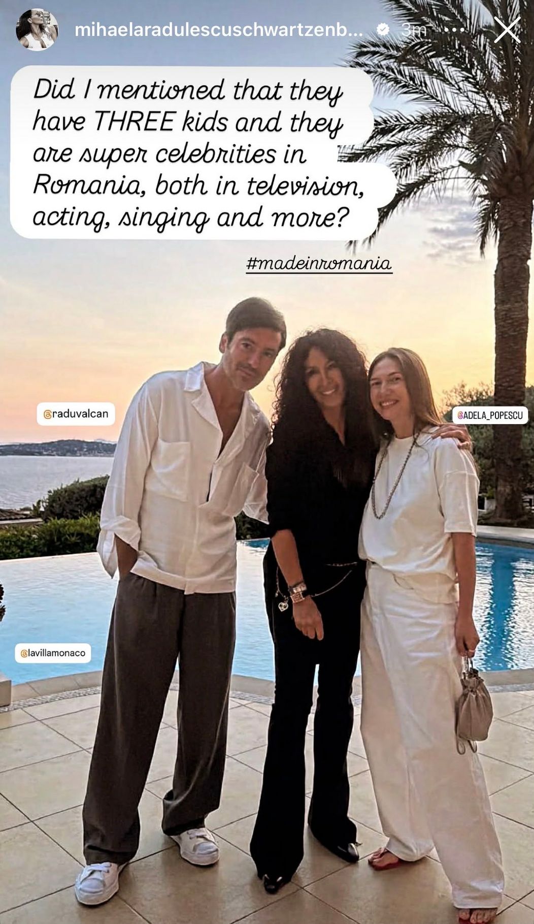 Cum au apărut Radu Vâlcan și Adela Popescu în casa de la Monaco a Mihaelei Rădulescu. Imagini rare cu cei trei. „O întâmplare minunată”