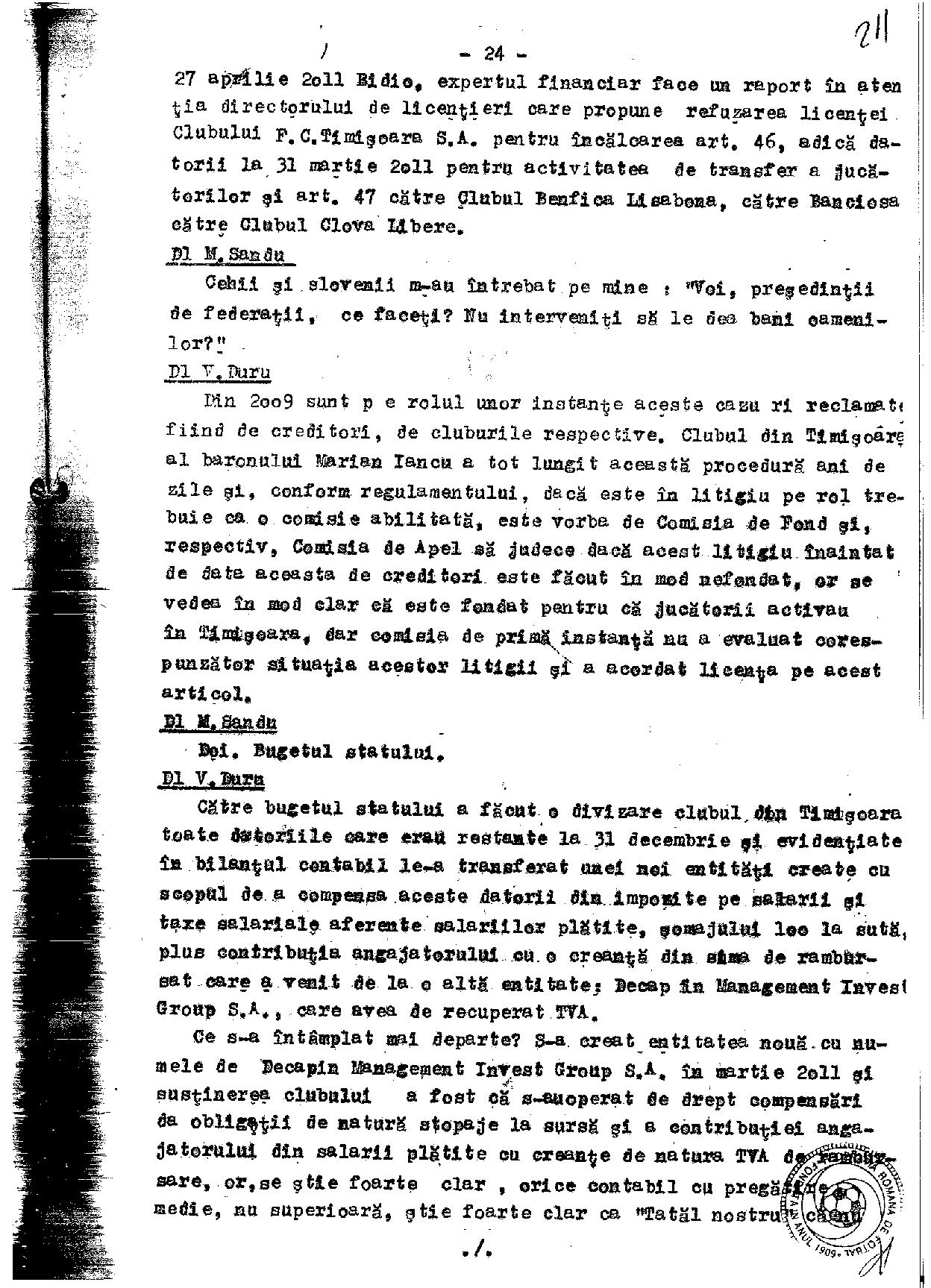 Stenogramă-bombă! Mircea Sandu l-a acuzat într-un CEx din 2011 pe un fost șef al arbitrilor că joacă la pariuri. Reacția celui vizat / EXCLUSIV