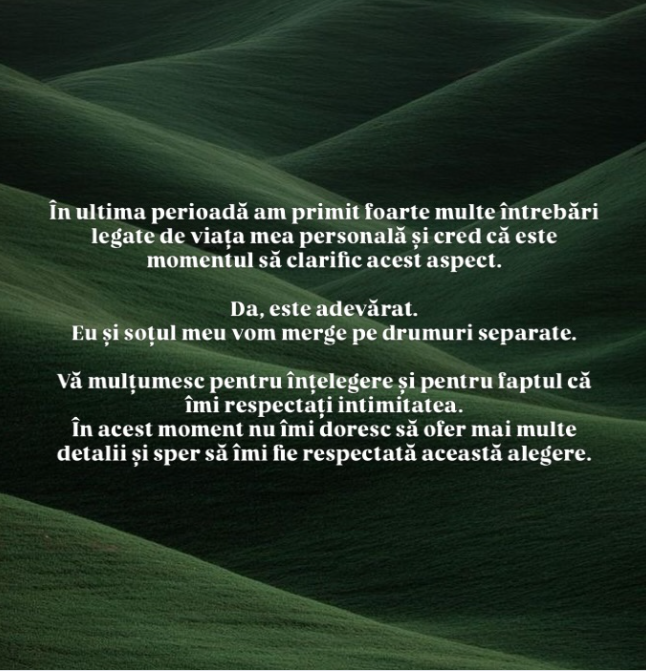 Ileana Sterp și soțul ei, Daniel, au divorțat. Sora lui Culiță a făcut primele declarații. „Este momentul să clarific acest aspect”