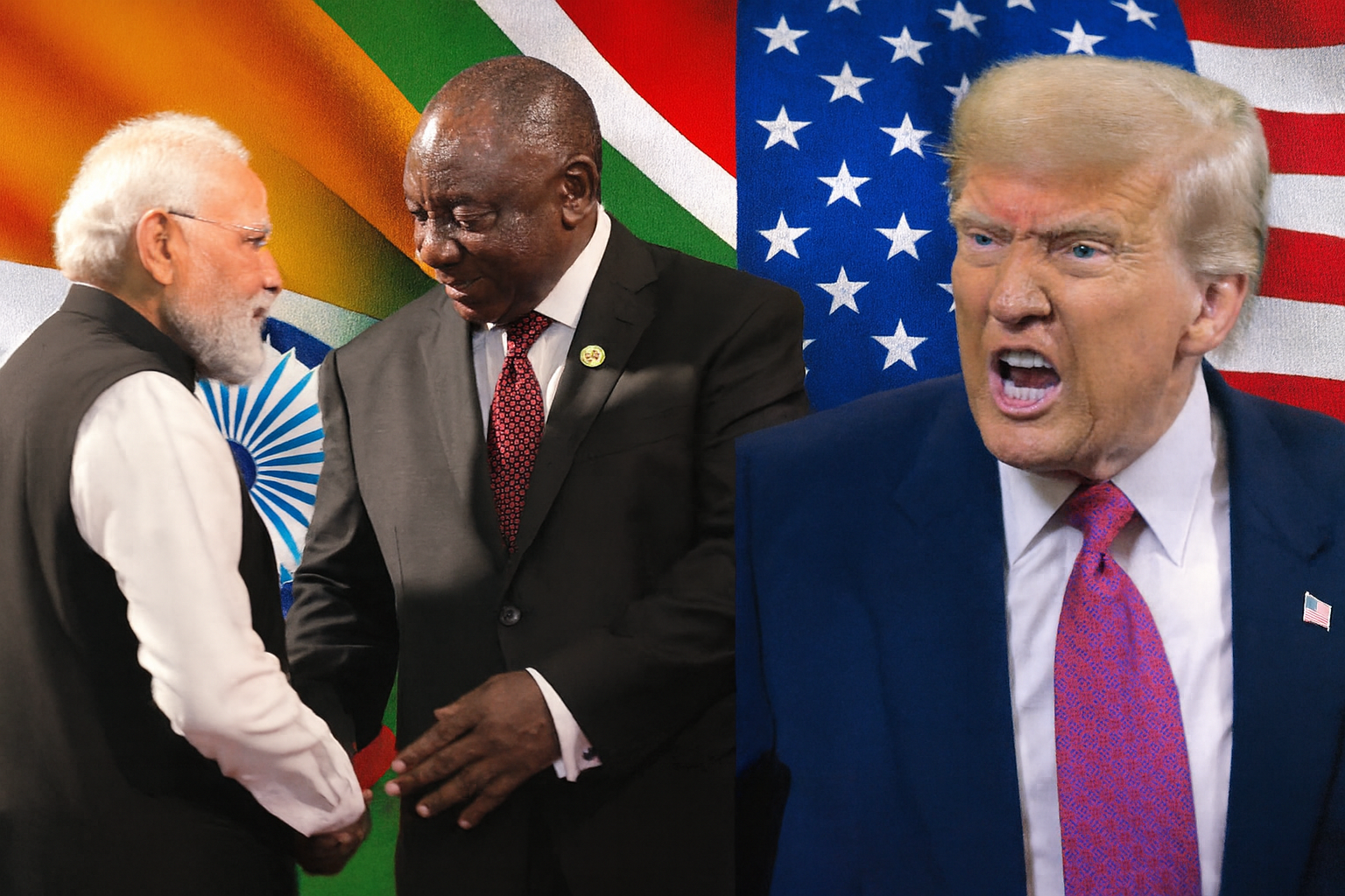 India’s opposition challenges Prime Minister Narendra Modi after Donald Trump moves to exclude South Africa from the 2026 G20 Summit in Miami. [AI enhanced/Getty Images]