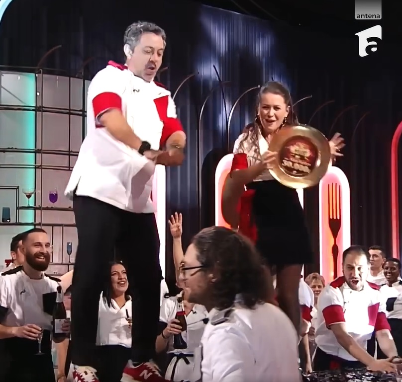 Sorin Bontea a dansat pe mese, după ce Nina Hariton a câștigat „Chefi la cuțite”: „Al șaselea sezon câștigat de mine din toate cele 11”
