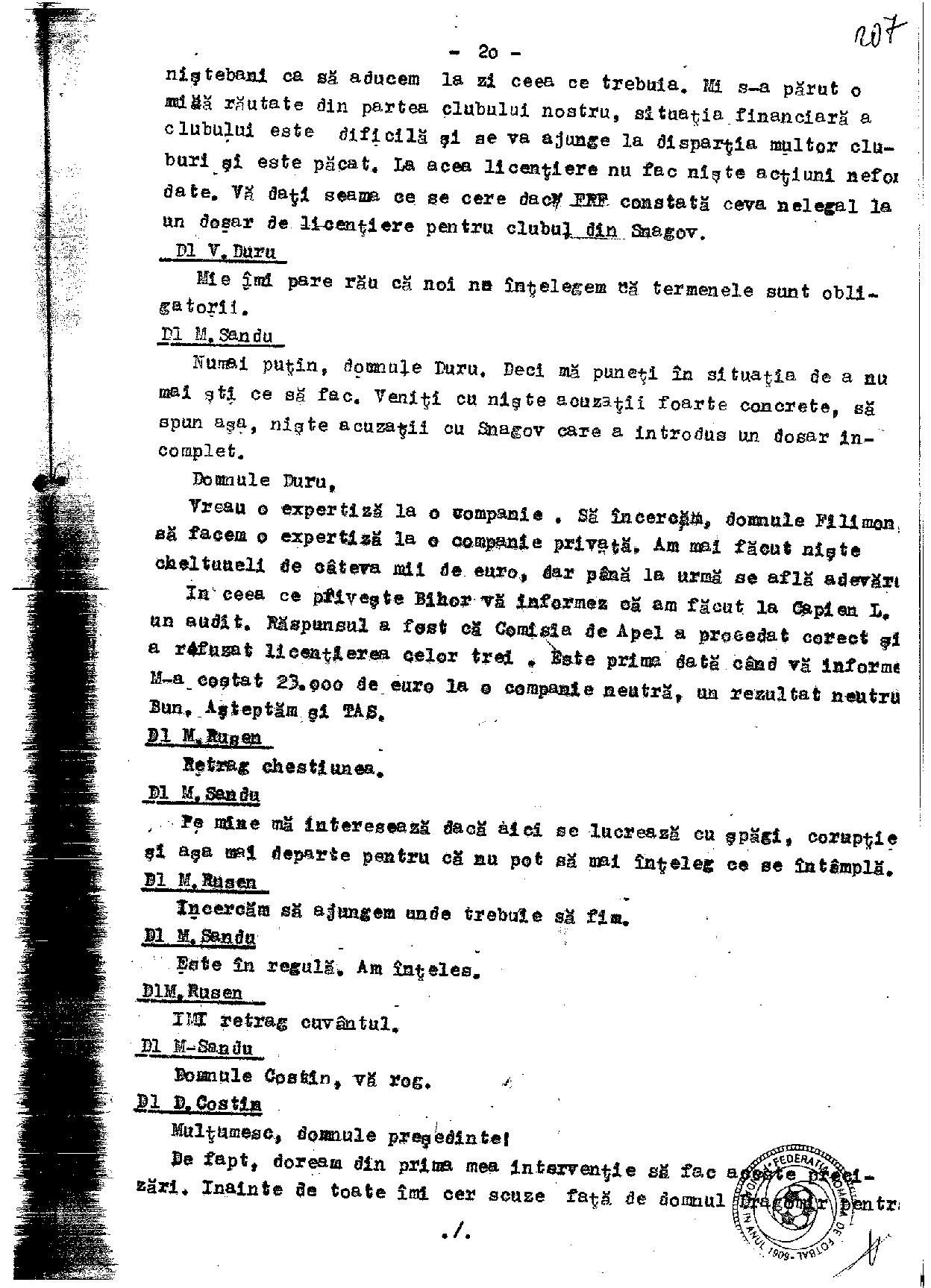 Stenogramă-bombă! Mircea Sandu l-a acuzat într-un CEx din 2011 pe un fost șef al arbitrilor că joacă la pariuri. Reacția celui vizat / EXCLUSIV