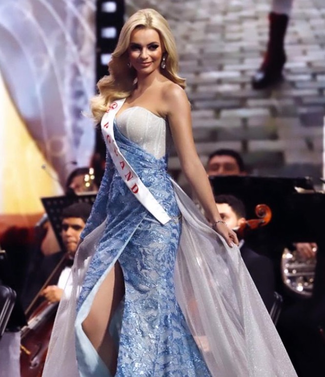 Karolina Bielawska, Miss World 2021, în platou la Antena 1. Ce glumă a făcut Dani Oțil: „Îmi aduce aminte de soția mea de acasă”