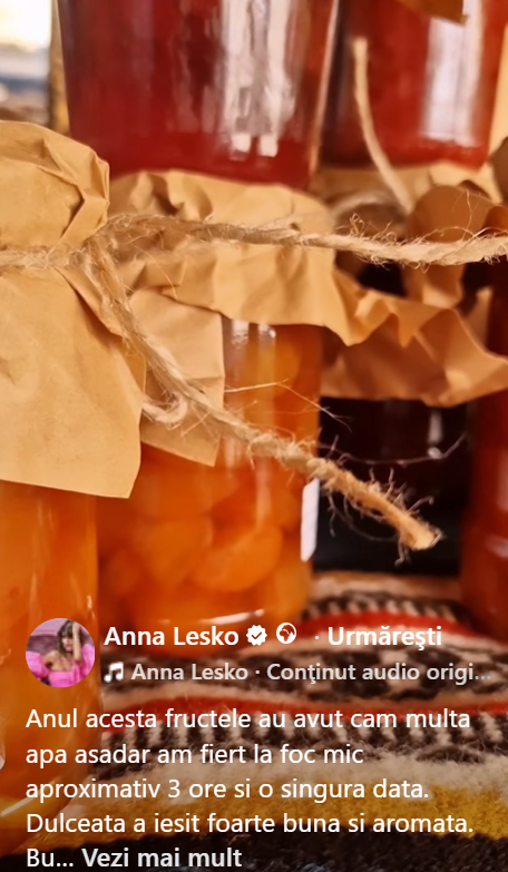Ce rețetă de dulceață le-a recomandat Anna Lesko fanilor. Rezultatul este uimitor. „Anul acesta, fructele au avut cam multă apă”