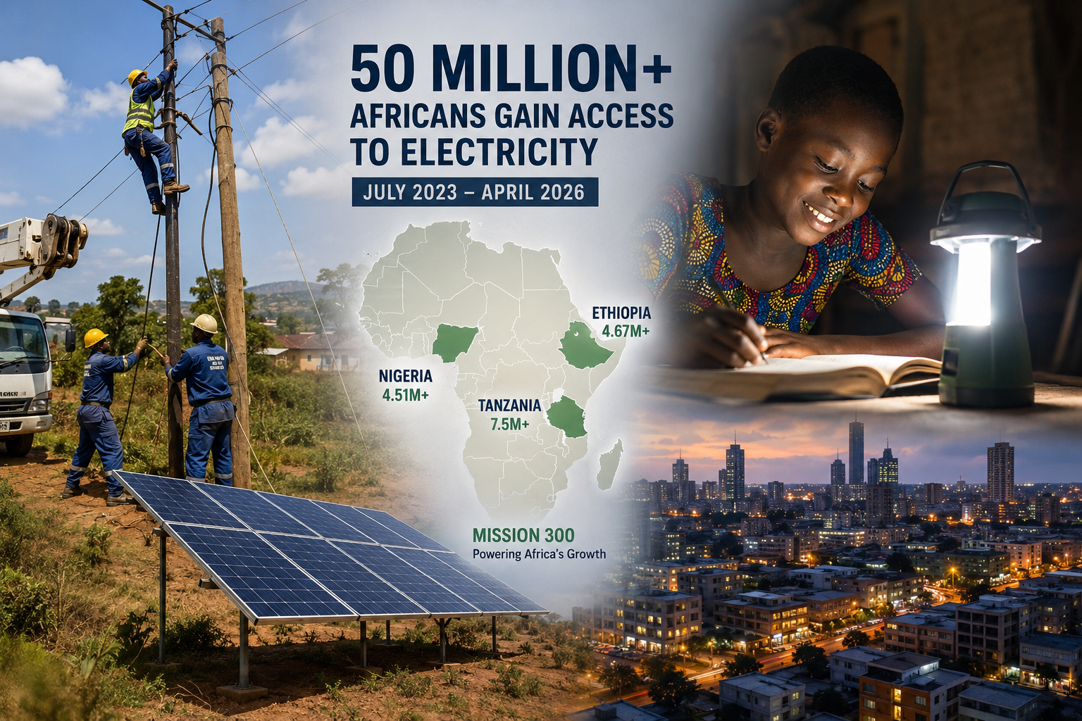 Three African countries lead Africa’s biggest electrification drive as over 50 million gain power while nearly 600 million still lack electricity