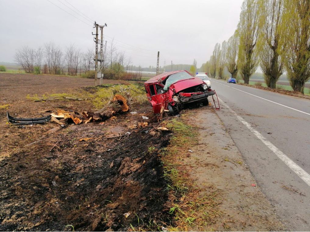Accident pe DN1A, în Prahova. O persoană a murit şi 4 au fost rănite, după ce dubiţa în care se aflau a intrat într-un pom (FOTO & VIDEO)