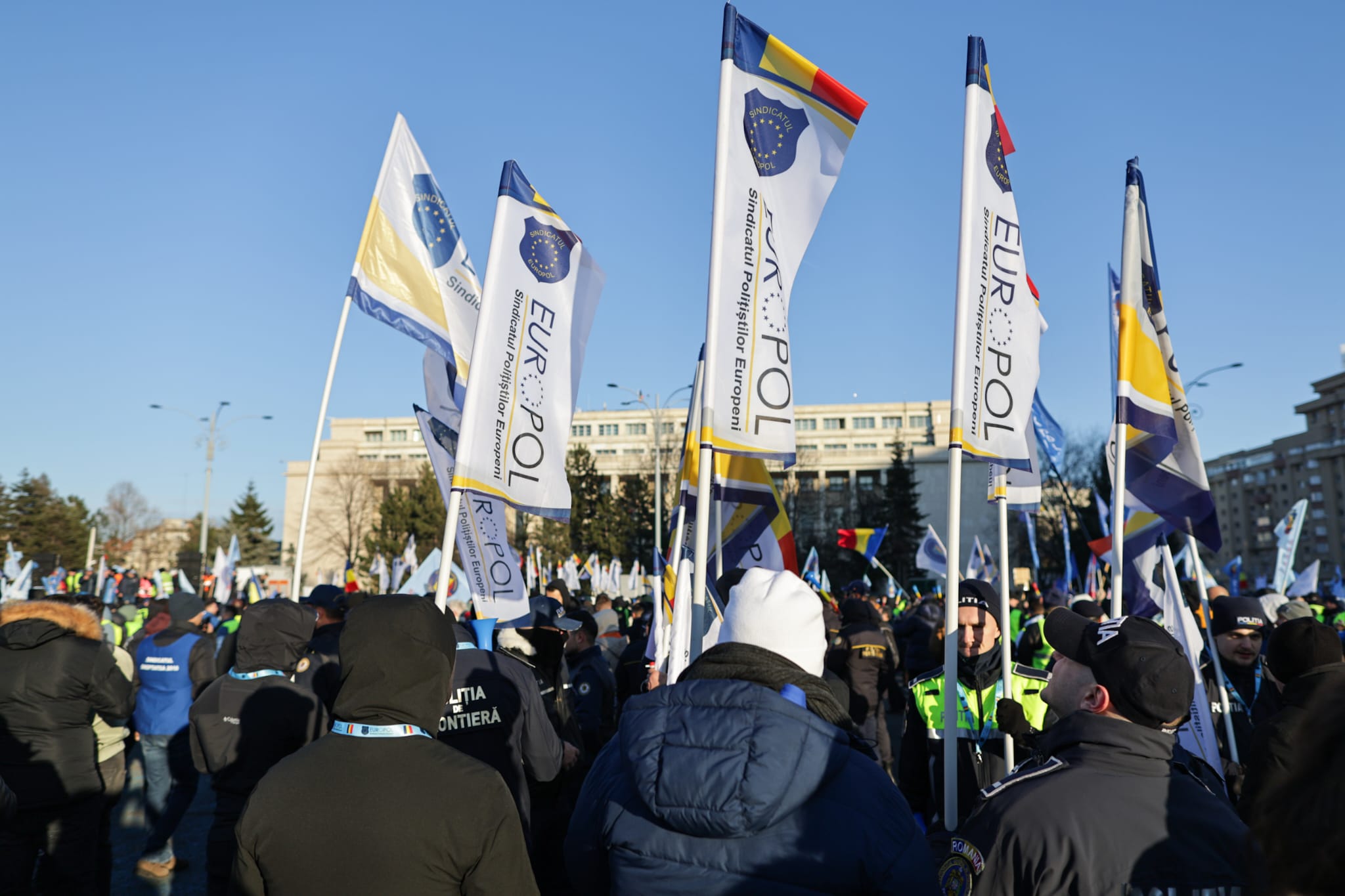 Protest masiv al sindicatelor din Apărare și Ordine Publică în București